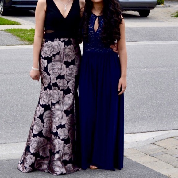 Laura Navy Blue Prom Dress| Elegant, Minimal - Picture 3 of 3